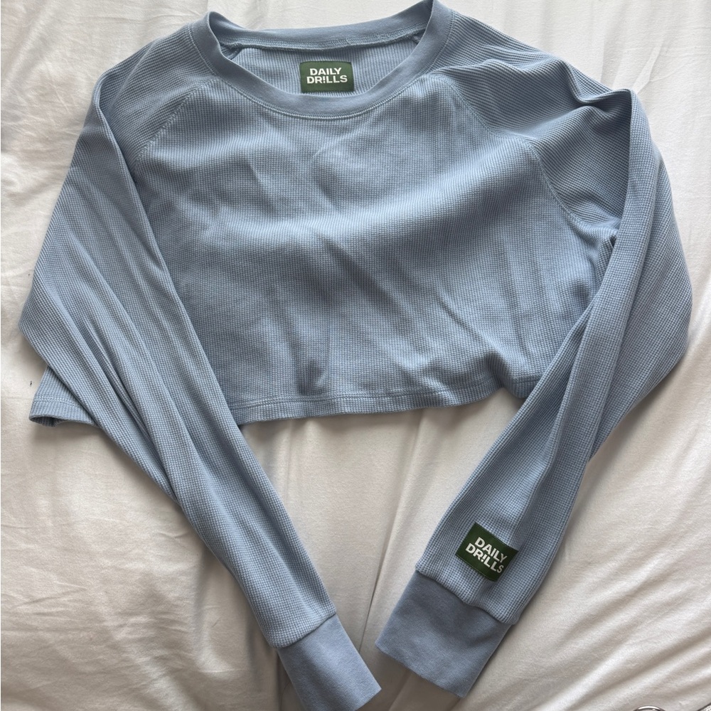 Daily Drills Light ribbed Long Sleeve crop Top